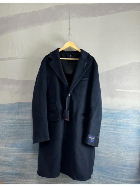 Louis Vuitton Louis Vuitton Dark Blue Reversible Cashmere Coat with Pin Detail