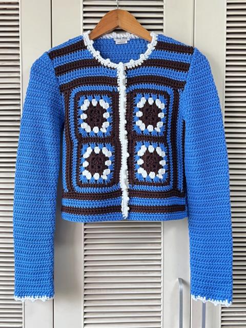Miu Miu Miu Miu Hand-Crocheted Knit Cardigan