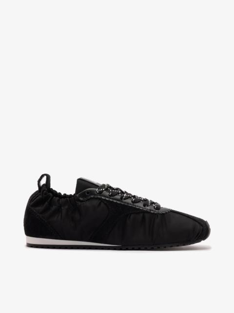 Larroudé Stella Lite Sneaker In Black Nylon and Suede