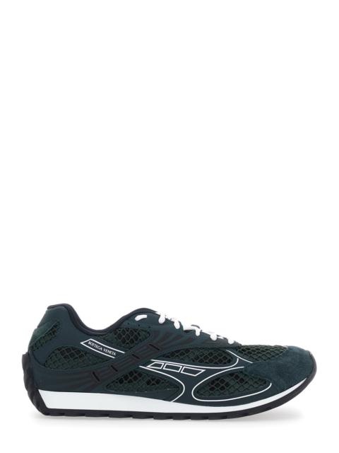 Bottega Veneta Bottega Veneta Men 'Orbit' Green Sneaker With Logo Lettering Detail In Suede And Tech Fabric Man