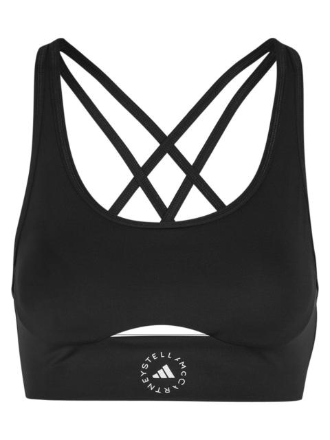 Stella McCartney Adidas X Stella Mccartney Logo-print Stretch-jersey Sports bra