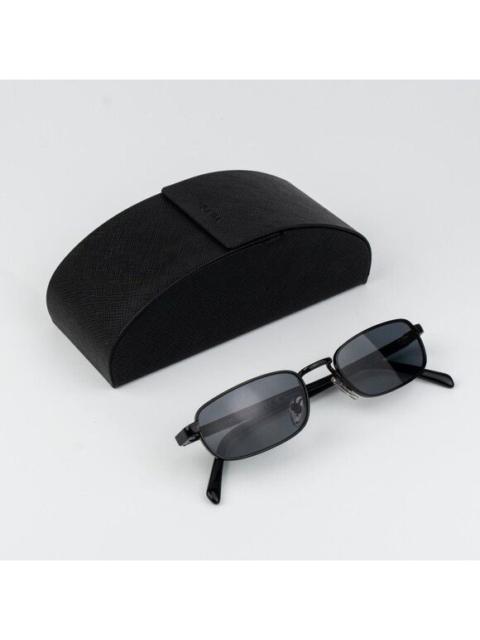 Prada Prada Men Sunglasses Black Grey Polarized Rectangle PRB54S  1AB5Z1 NEW AUTHENTIC