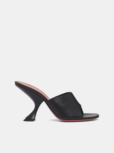 Amina Muaddi Black Nappa Taylor 90 Slippers