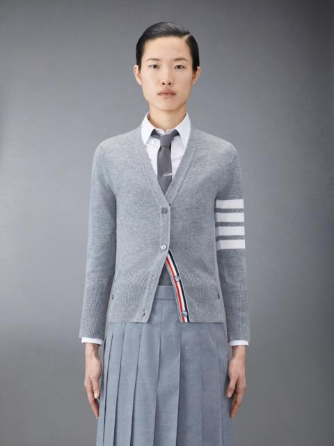 Thom Browne Light Grey Cashmere 4-Bar Classic V-Neck Cardigan