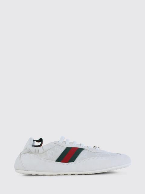 GUCCI Gucci Women Shift Gg Jacquard Monogram Canvas And Suede Sneakers Gucci