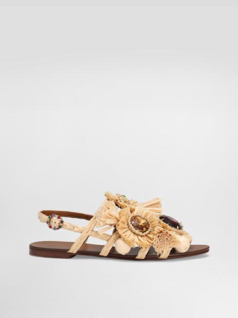 Dolce & Gabbana Braided rafia flip-flops