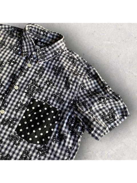Comme Des Garçons BLK/WHT Plaid Print Short Sleeve Shirt