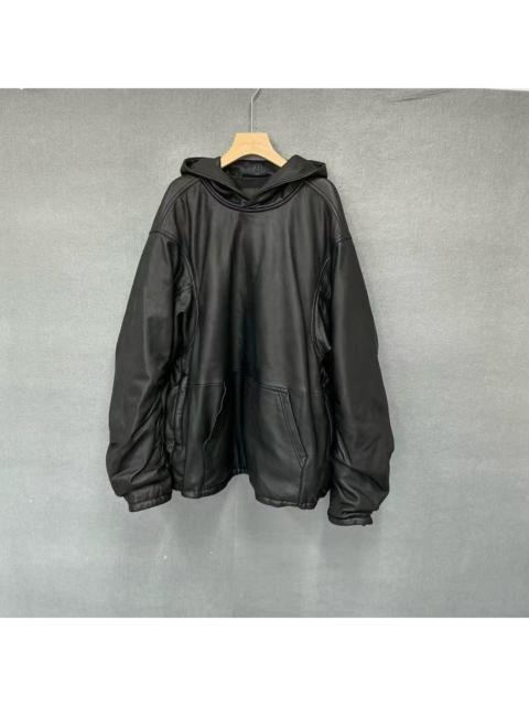 BALENCIAGA Balenciaga Blizzard Show Lambskin Hooded Leather Jacket