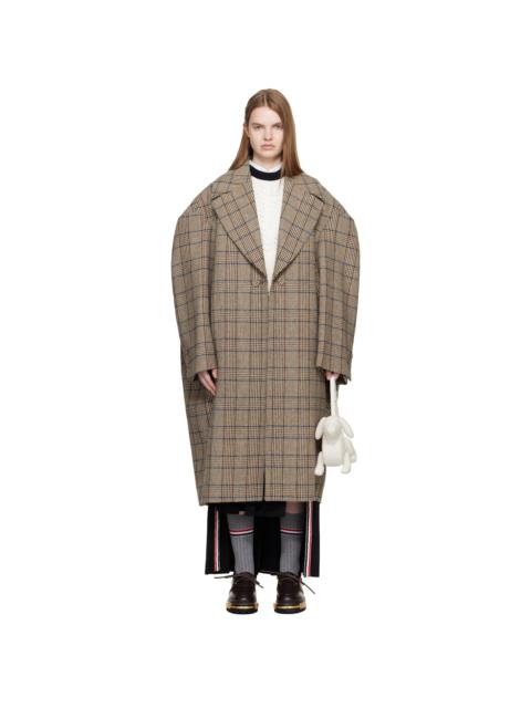 Thom Browne Brown Hunting Tweed Cocoon Coat