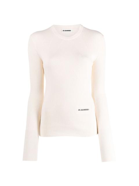 Jil Sander logo-patch ribbed-knit top
