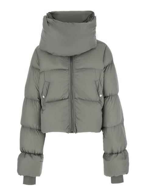 Rick Owens Rick Owens Women Gray Down Jacket With High Collar And Two Welt Pockets On The Front In Tech Fabric 