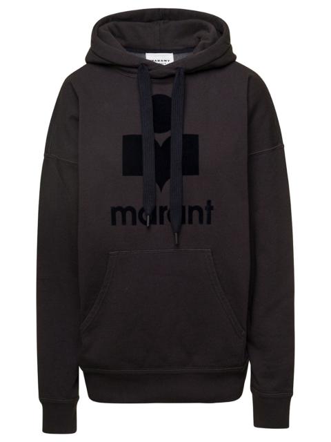 Isabel Marant Etoile Women Black Hoodie With Tonal Logo Print In Cotton Blend Woman