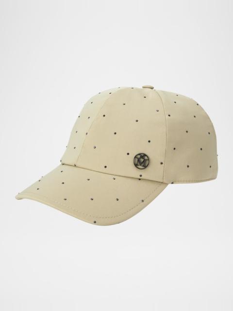 MAISON MICHEL Tiger Strass Cotton Baseball Cap