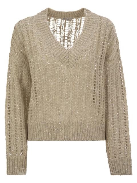 Brunello Cucinelli Brunello Cucinelli Women Silk And Linen V-Neck Sweater