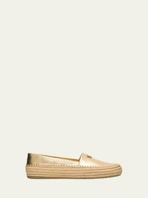 Prada Metallic Nappa Leather Espadrilles