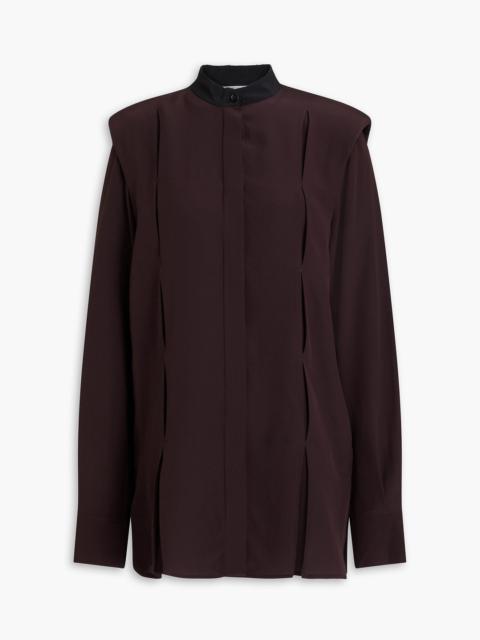 Victoria Beckham Pleated silk crepe de chine blouse
