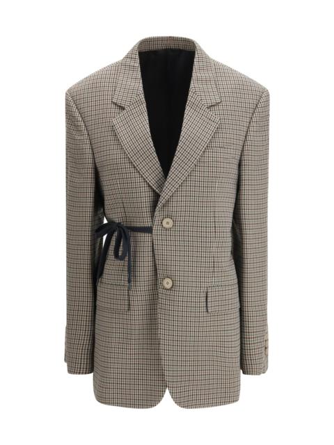 BALENCIAGA Balenciaga Single-breasted Vichy Jacket Khaki/Brown