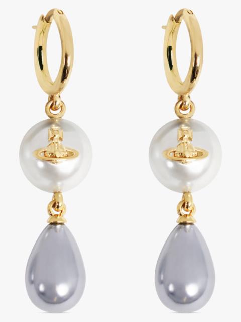 Vivienne Westwood MARTHA ORB PEARL DROP EARRINGS | GREY/GOLD