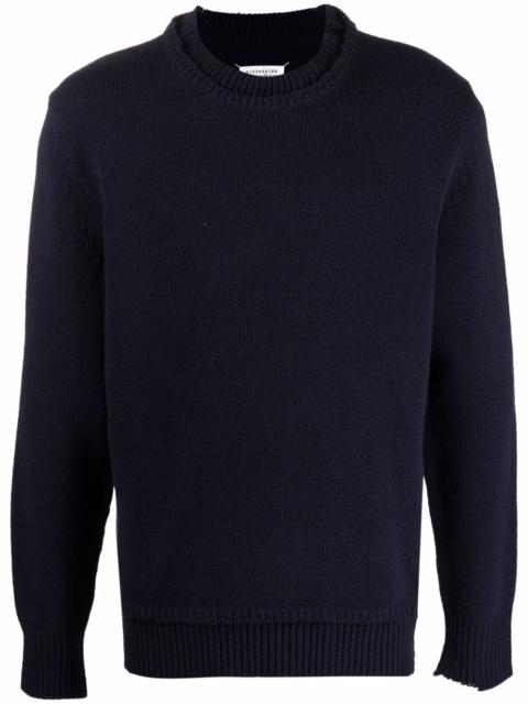 Maison Margiela layered-collar elbow-patch distressed jumper