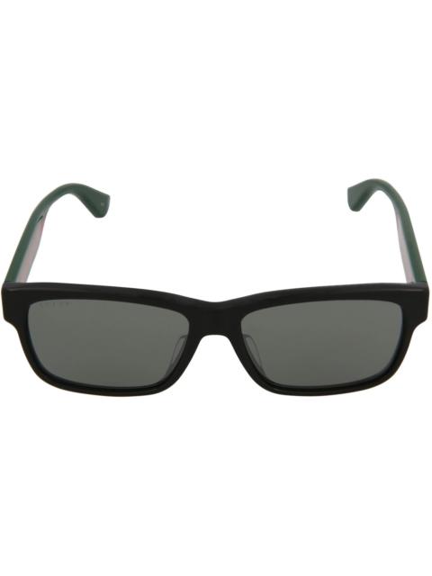 GUCCI Gucci Square-Frame Acetate Sunglasses Black/Multicolor/Silver (GG0340SA-30002871-001)