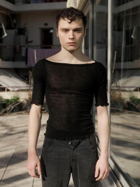 BASERANGE Disc Tee Shirt - Fine Wool Rib