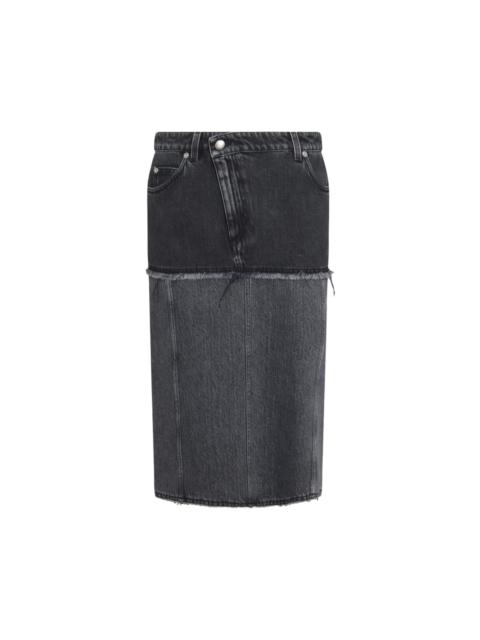 Alexander McQueen Black And Grey Cotton Skirt