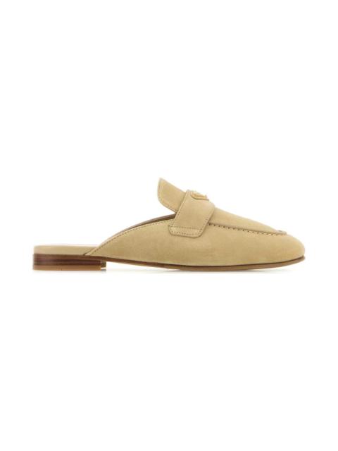 Prada Sand Suede Slippers