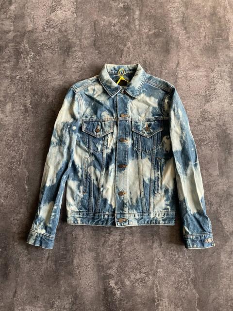 SAINT LAURENT Saint Laurent SLP16 Spring/Summer Blue and White Splatter Denim Jacket