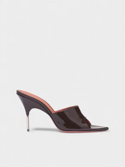 Amina Muaddi Coffee Patent Bianca 95 Slippers