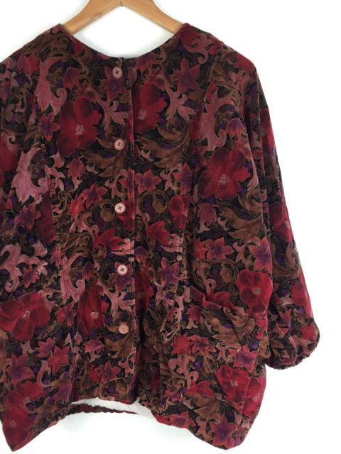 Other Designers Designer - Vtg Floral Pattern Velvet Coat