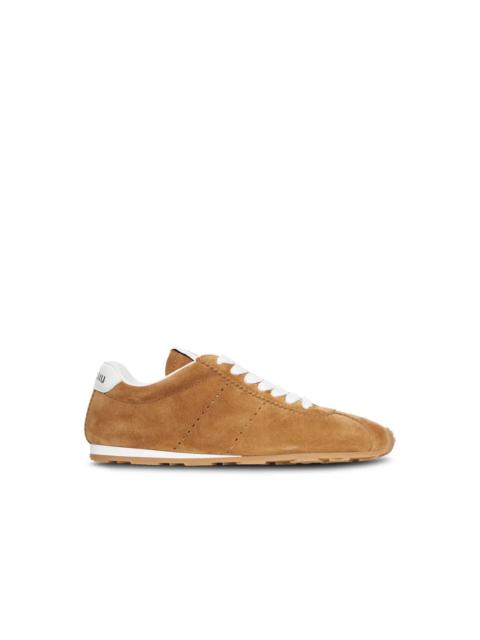Miu Miu MIU MIU Plume $950 Cinnamon Suede Sneakers New And Authentic