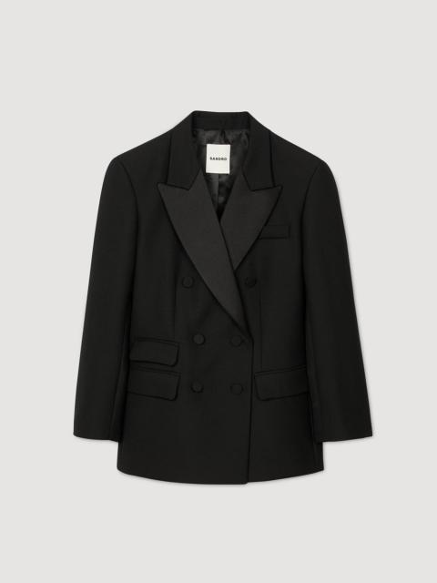 Sandro TUXEDO JACKET WITH SATIN COLLAR