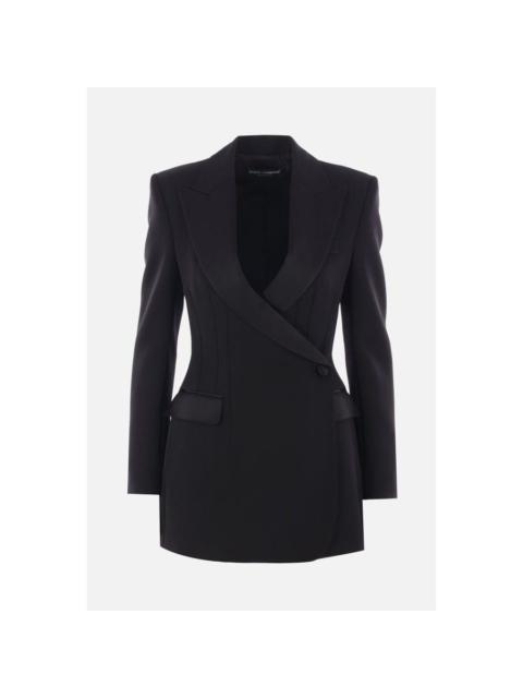 Dolce & Gabbana DOLCE & GABBANA Black Gabardine Tuxedo Jacket New & Authenti