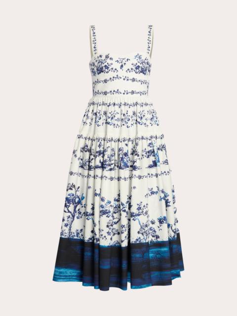 Erdem Tiered Floral-Print Cotton-Poplin Midi Dress