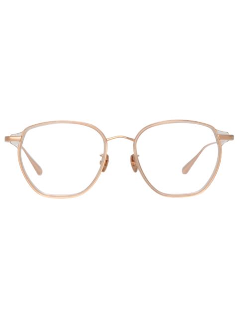 LINDA FARROW DANILO ANGULAR OPTICAL FRAME IN ROSE GOLD