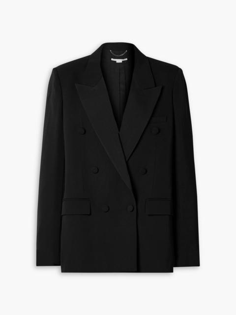 Stella McCartney Oversized double-breasted moire-trimmed wool-blend blazer