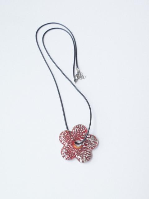 Other Designers Handmade - Lampwork Glass Red Flower Pendant Adjustable Necklace