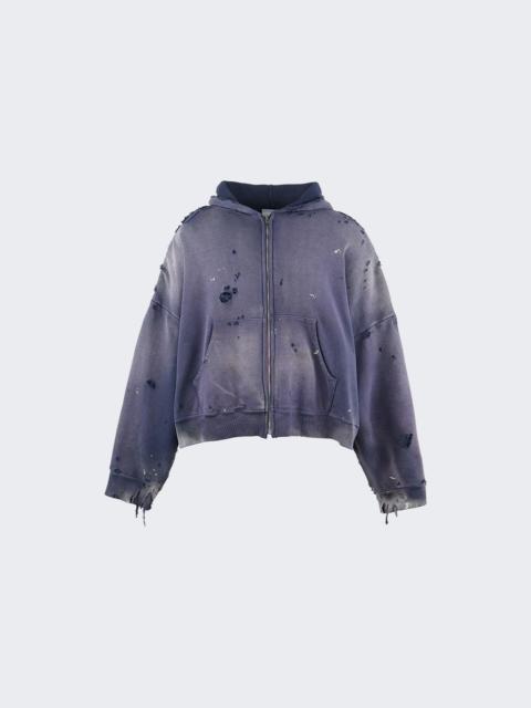 SAINT M×××××× Double Face Zip Up Hoodie Navy