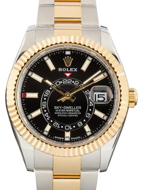 ROLEX Used Two Tone Rolex Sky-Dweller Black Dial Ref 336933 Oyster Bracelet