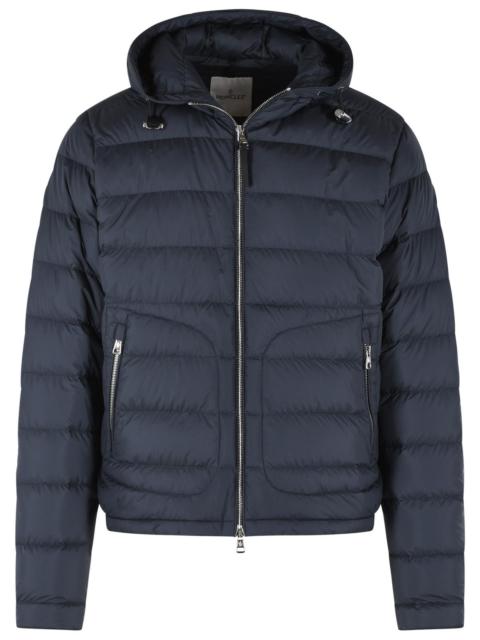 Moncler Moncler Navy Blue Polyester Short 'Sestriere' Hooded Down Jacket Men