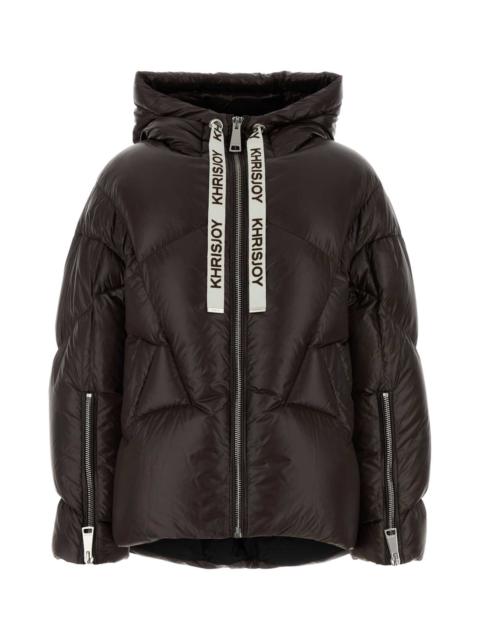 Khrisjoy Khrisjoy Women Chocolate Nylon Milano Down Jacket