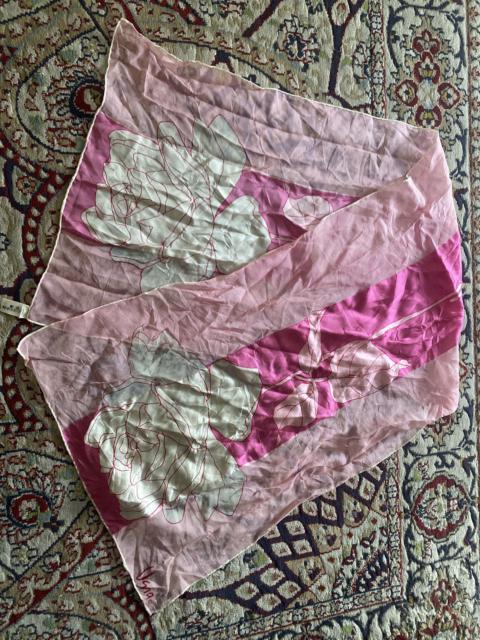 Other Designers Vintage Usna Japan Silk Blend Floral Scarf Pink White Roses 53% Silk 47% Nylon