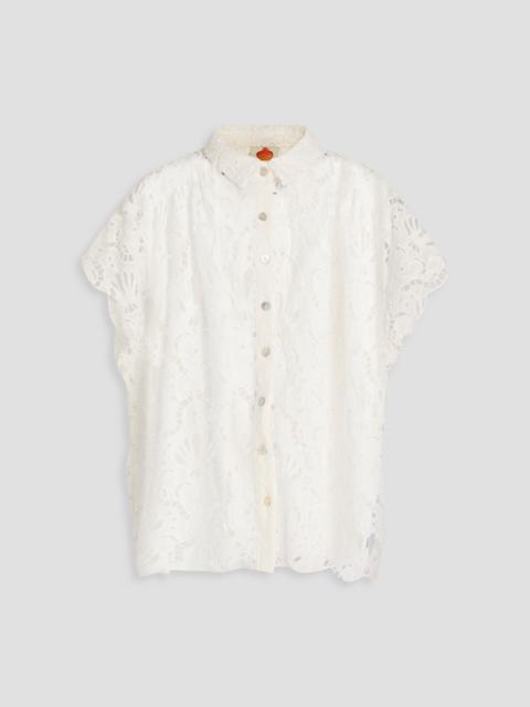 FARM RIO Broderie anglaise cotton shirt