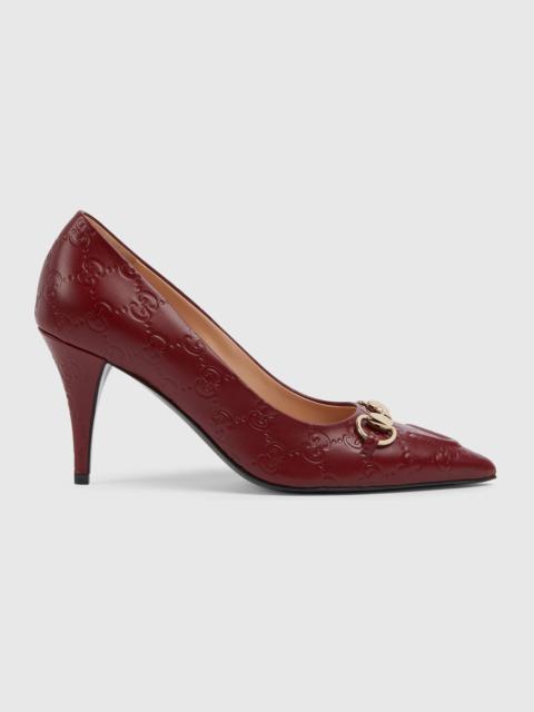 GUCCI Gucci Horsebit GG Leather Pumps