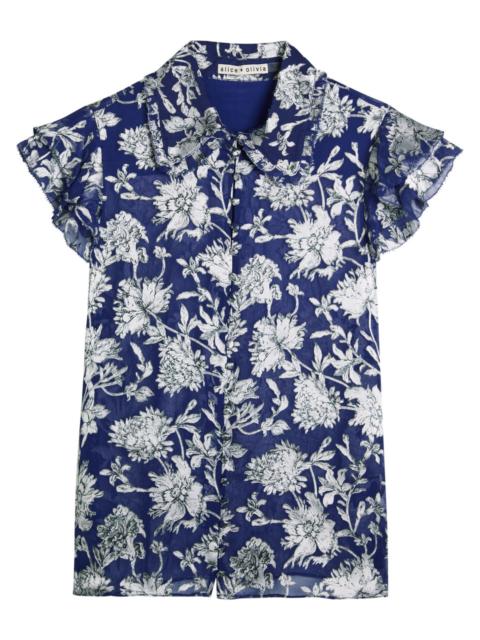 Alice + Olivia Alice + Olivia Martel Floral Devoré Blouse