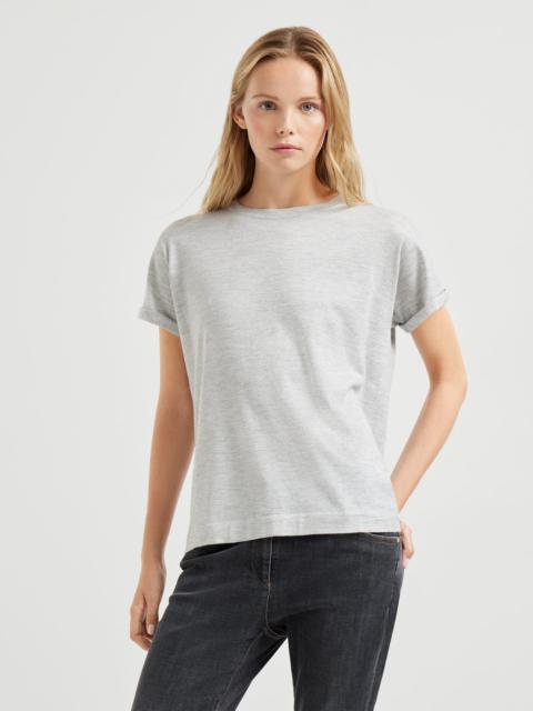 Brunello Cucinelli Sparkling cashmere and silk lightweight knit T-shirt