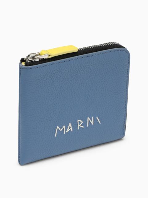 Marni Light Blue Zipped Wallet With Logo Men