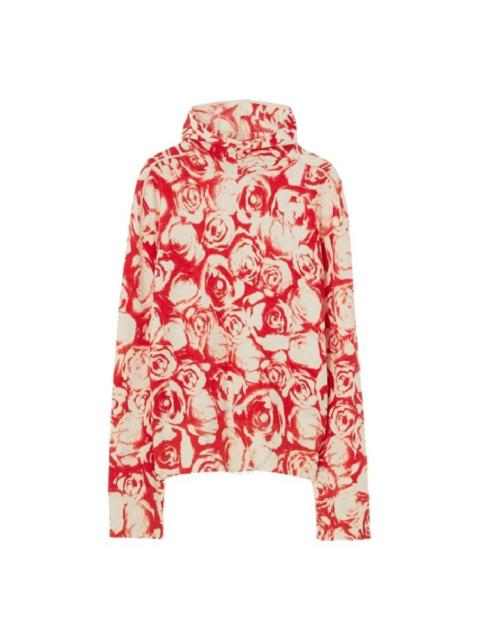 Burberry Long Sleeve Rose Pattern Wool Hoodie, Size X-Small