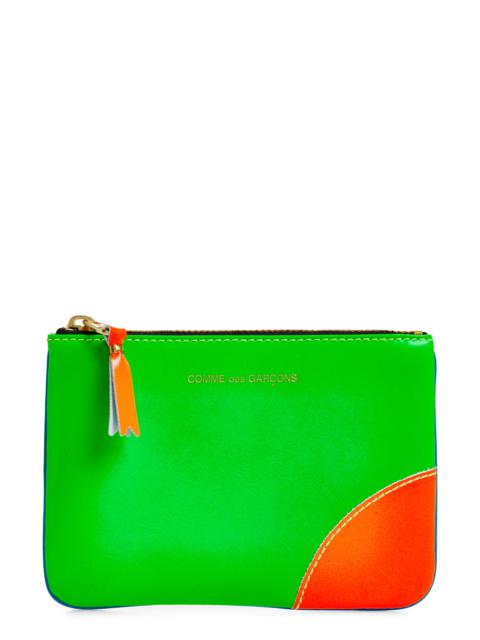 Comme Des Garçons Comme des Garçons Super Fluo Leather Line Zip Pouch in Green/Blue at Nordstrom