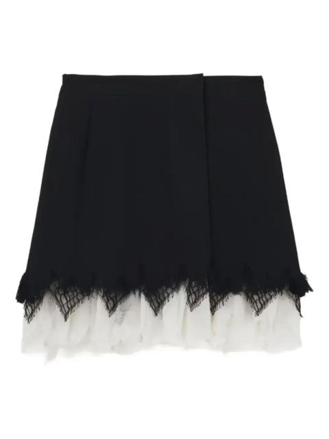 lace-trim mini skirt